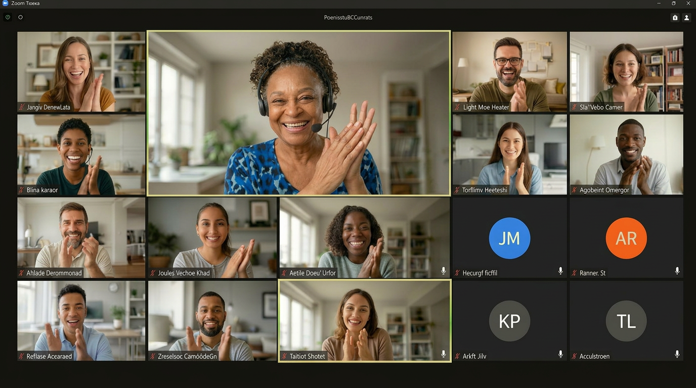 Muntie EV teaching the AI Agent Masterclass live on Zoom to a room of engaged attendees